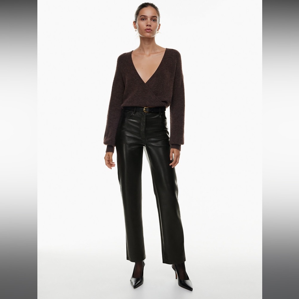 Aritzia Wilfred Leather Straight Pant